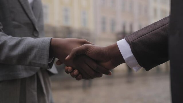 Business partners shaking hands